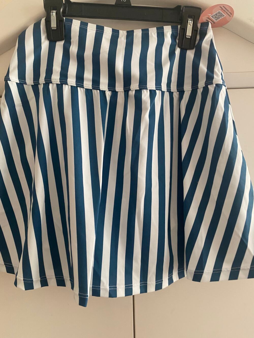Shapermint swim skirt blue stripe large